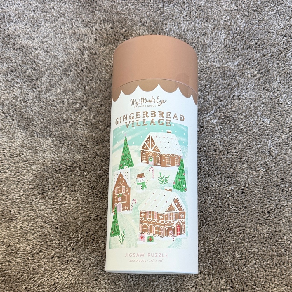 My Mind's Eye Gingerbread Village Jigsaw Puzzle - Pastel Brown & Mint